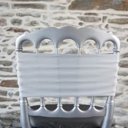 Bandeau de chaise en lycra gris argent Anne-C