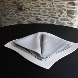 Serviette de table gris argent 100% polyester, Anne-C