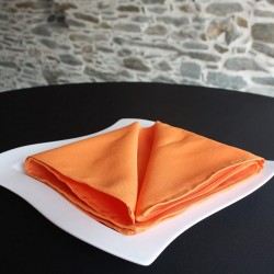 Serviette de table orange 100% polyester, Anne-C