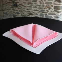 Serviette de table 100% polyester rose pâle, Anne-C